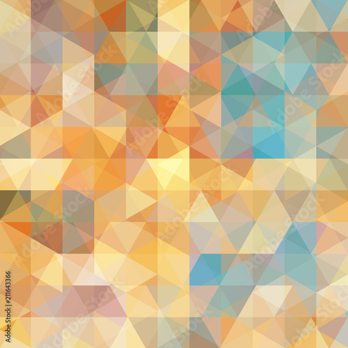 Wallpaper Mural Background made of beige, orange, yellow, blue triangles. Square composition with geometric shapes. Eps 10 Torontodigital.ca
