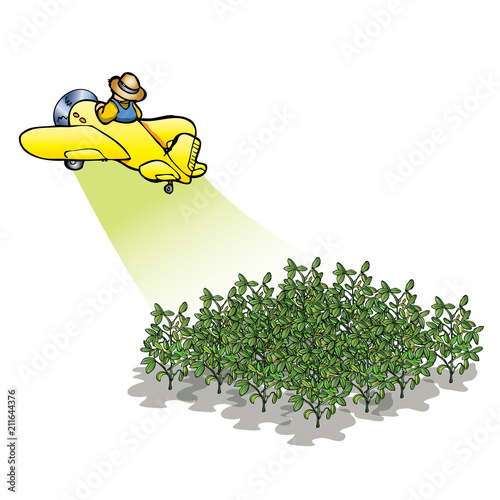 Air fumigation over a field