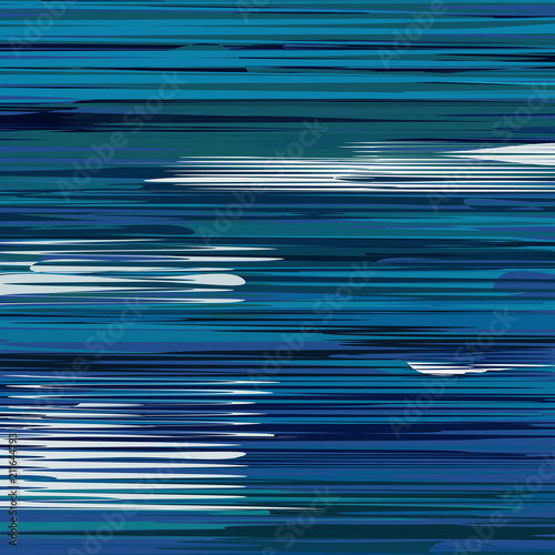 Glitch background, vector illustration. Blue, white colors.
