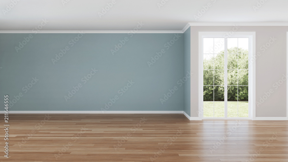 Fototapeta premium Modern house interior. Empty room. 3D rendering.
