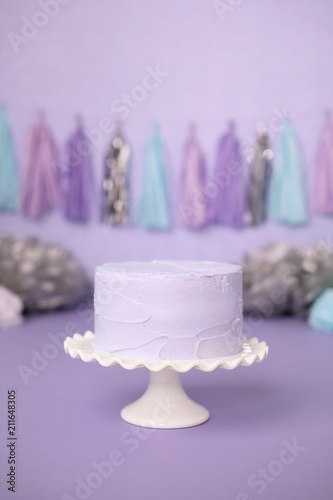 Purple Cake for Birthday Party Celebration