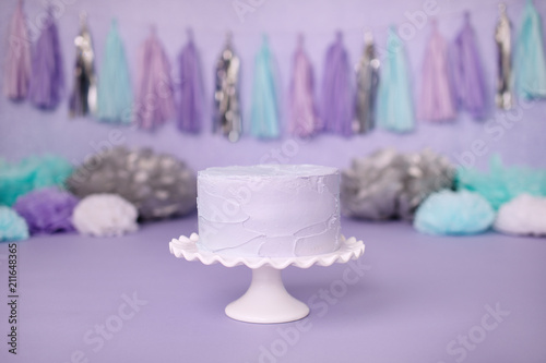 Purple Cake for Birthday Party Celebration