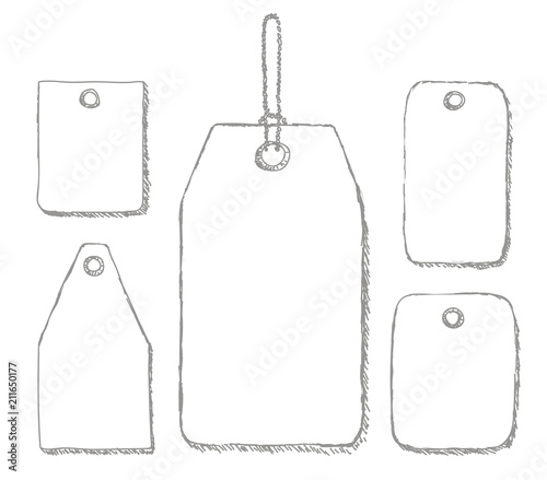Blank labels template price tags set vector isolated on white