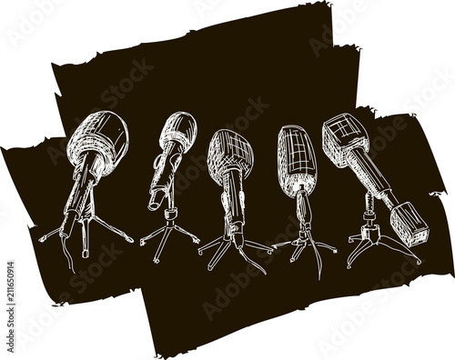 Live news template with microphone