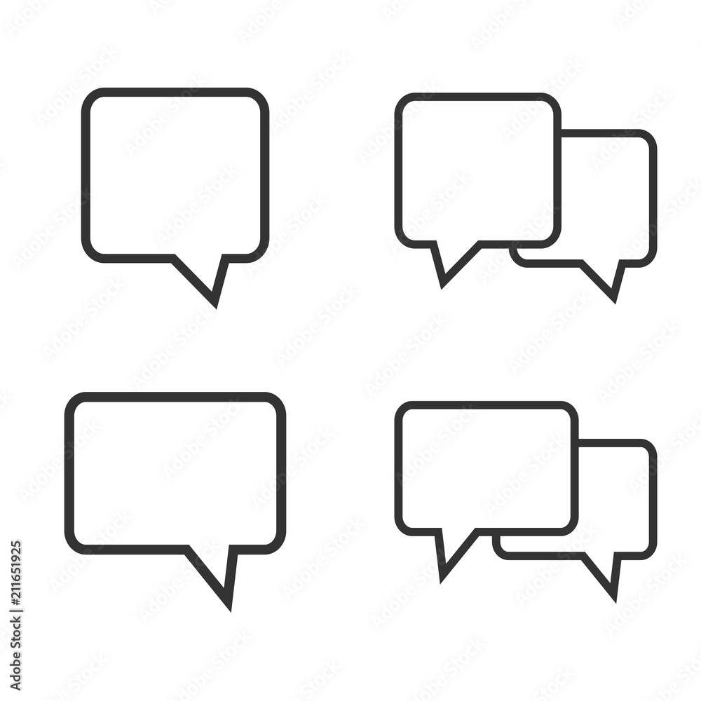 Chat icon. Speech bubbles icon. Message sign. Vector illustration, flat design. Chat icon. Speech bubbles icon. Message sign. Vector illustration, flat design.