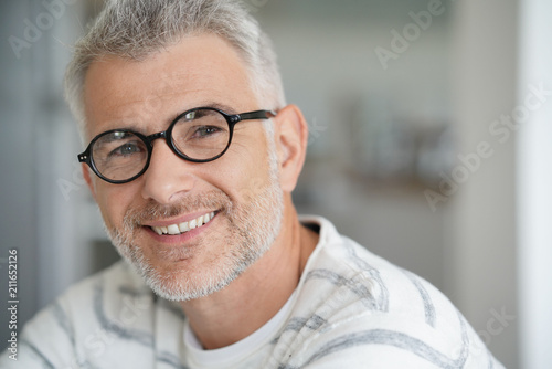 Middle-aged guy with trendy eyeglasses