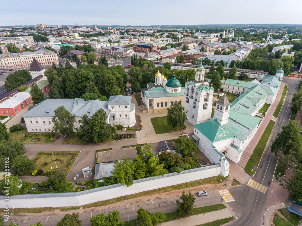 Aerial survey of the Kremlin in the city of Yaroslavl