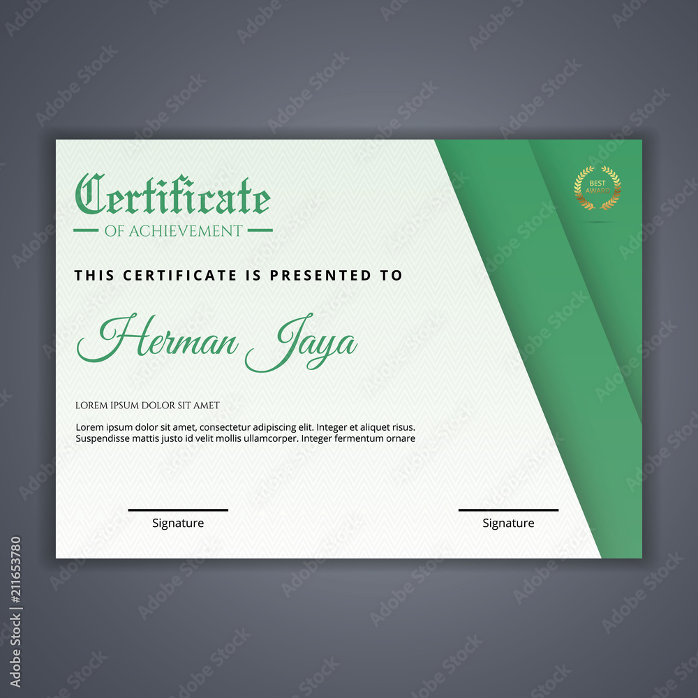 Certificate template in vector for achievement Certificate template in vector for achievement
