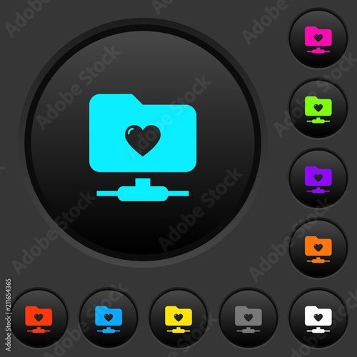 Favorite FTP dark push buttons with color icons