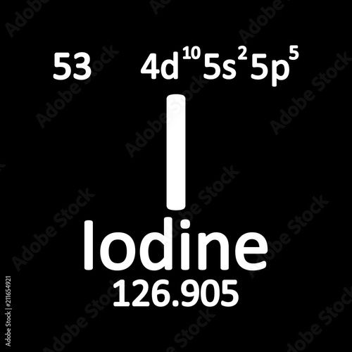 Periodic table element iodine icon.