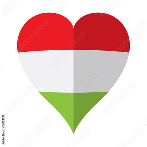 Isolated flag of Hungary on a heart shape Free Download Isolated flag of Hungary on a heart shape - GFXLoad