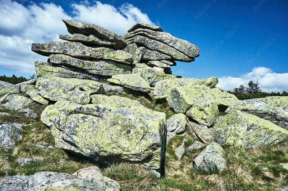 A group of rocks in the Giant Mountains, Poland.