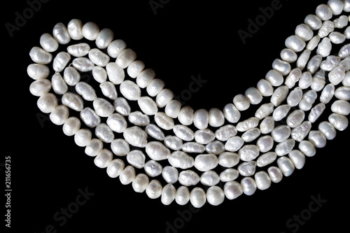 White pearl on black