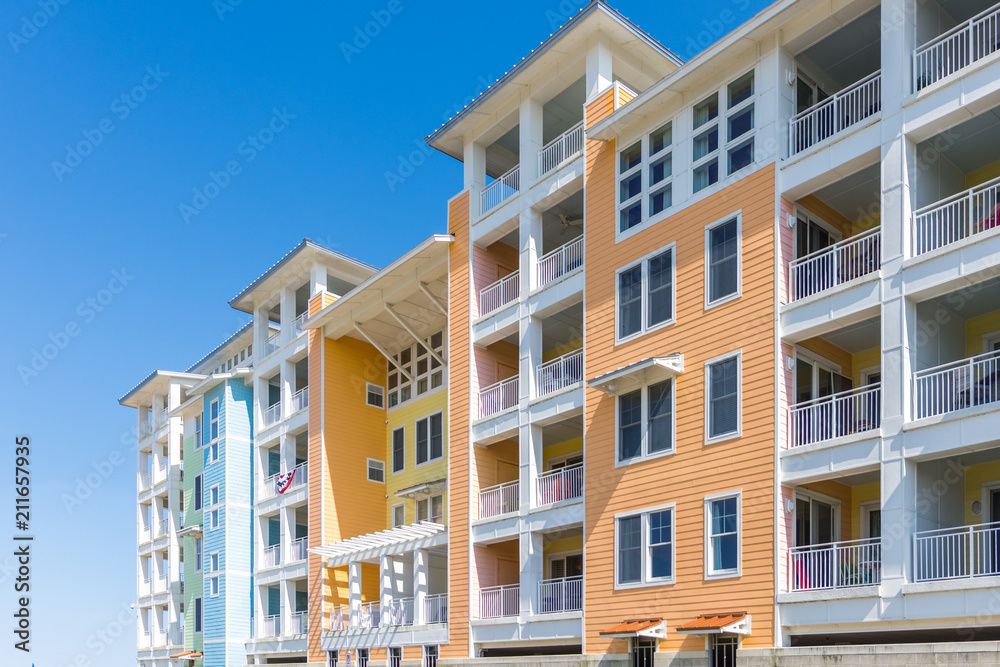 Colorful high density housing