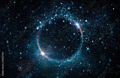 Glitter Particles In Circle - Abstract Black Hole
 photo