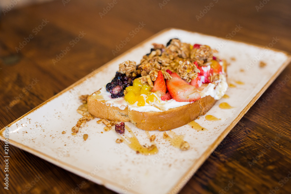 Rainbow Fruit Toast with Granola Rainbow Fruit Toast with Granola