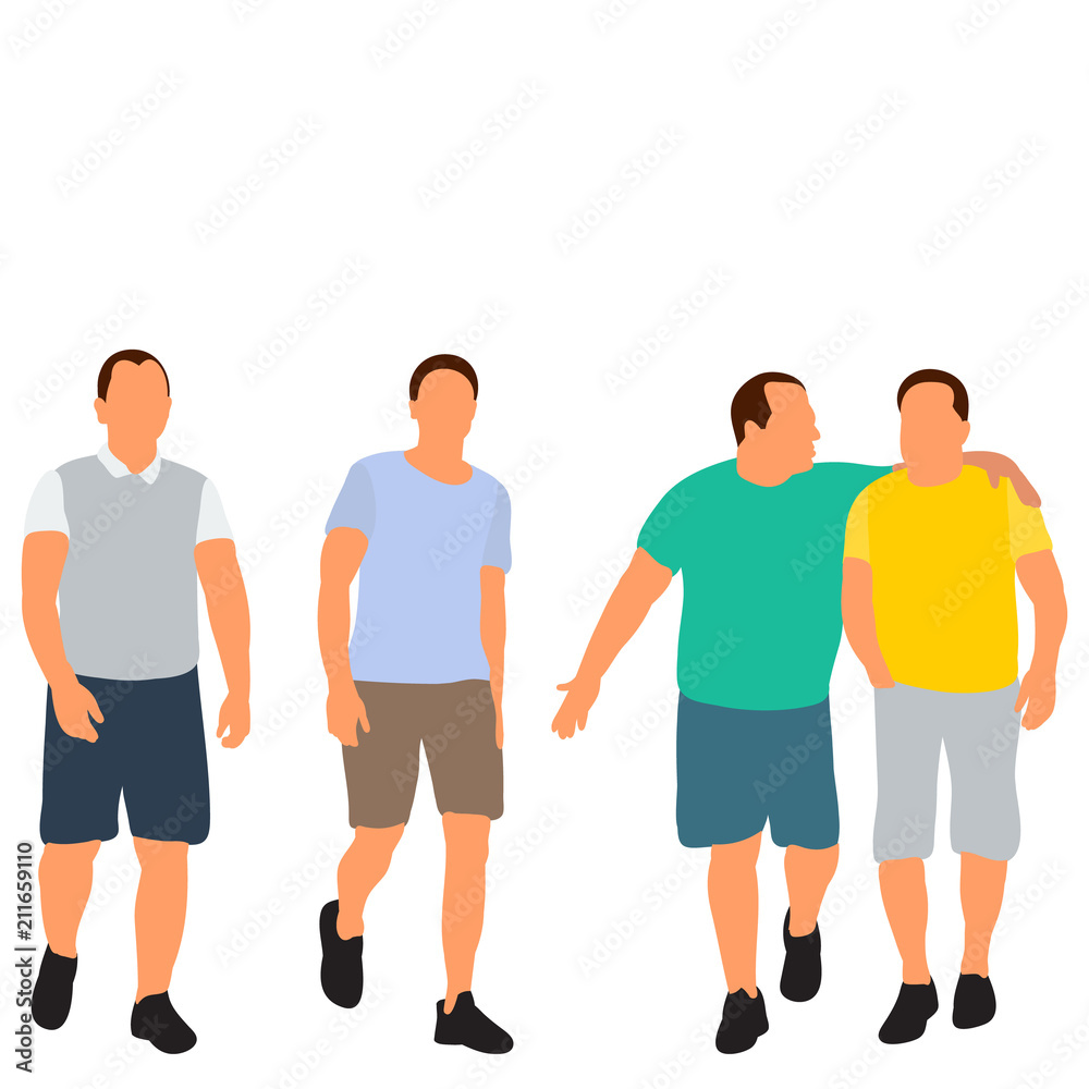 Obraz premium isolated, white background, flat style people go, without face