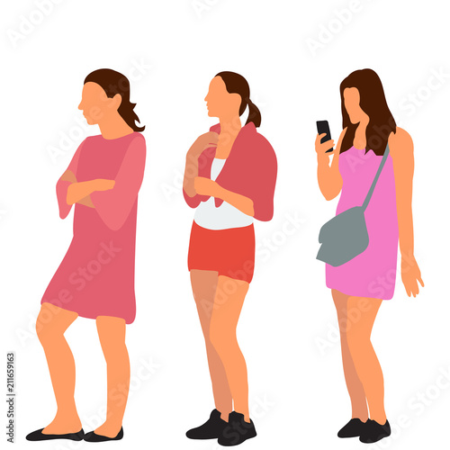  flat style girl, without face
