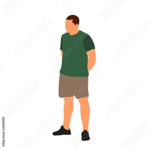 vector, isolated, on white background, flat style man, without face