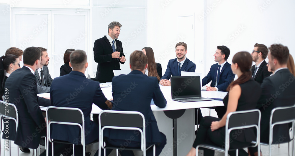 businessman speaking on a proposal in the negotiations. businessman speaking on a proposal in the negotiations.