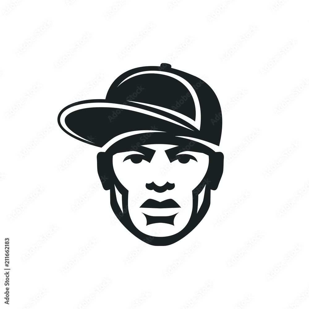 Face rapper man in a cap. Hip Hop icon Stock Vector | Adobe Stock