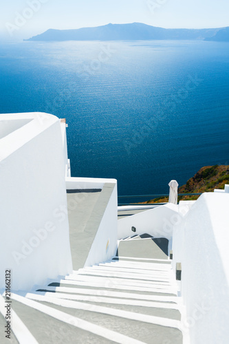 White architecture on Santorini island, Greece.