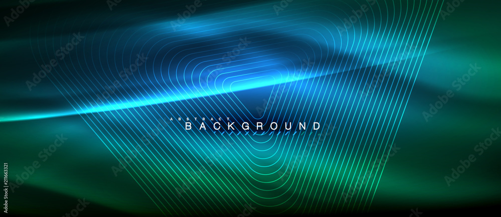 Neon glowing lines, magic energy space light concept, abstract background wallpaper design Neon glowing lines, magic energy space light concept, abstract background wallpaper design