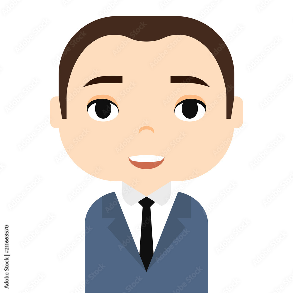 Man Avatar with Smiling faces. Male Cartoon Character. Businessman. Handsome People Icon. Office Workers.