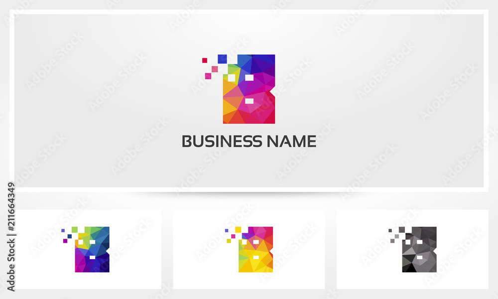 Colorful Letter B Pixel Eroded Colorful Letter B Pixel Eroded