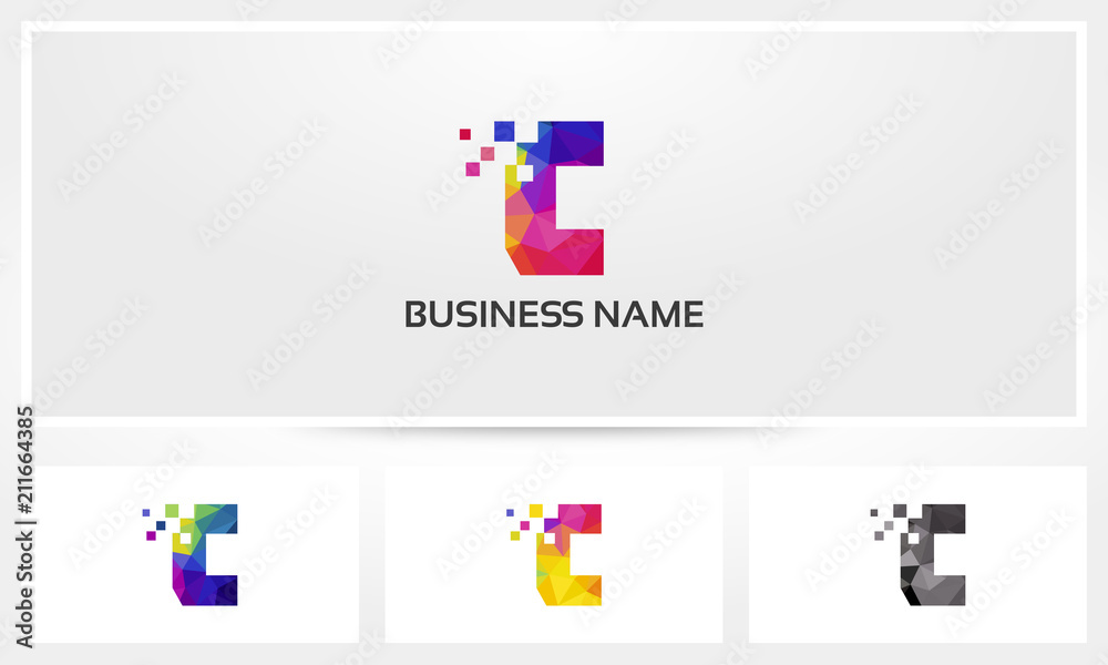 Colorful Letter C Pixel Eroded Colorful Letter C Pixel Eroded