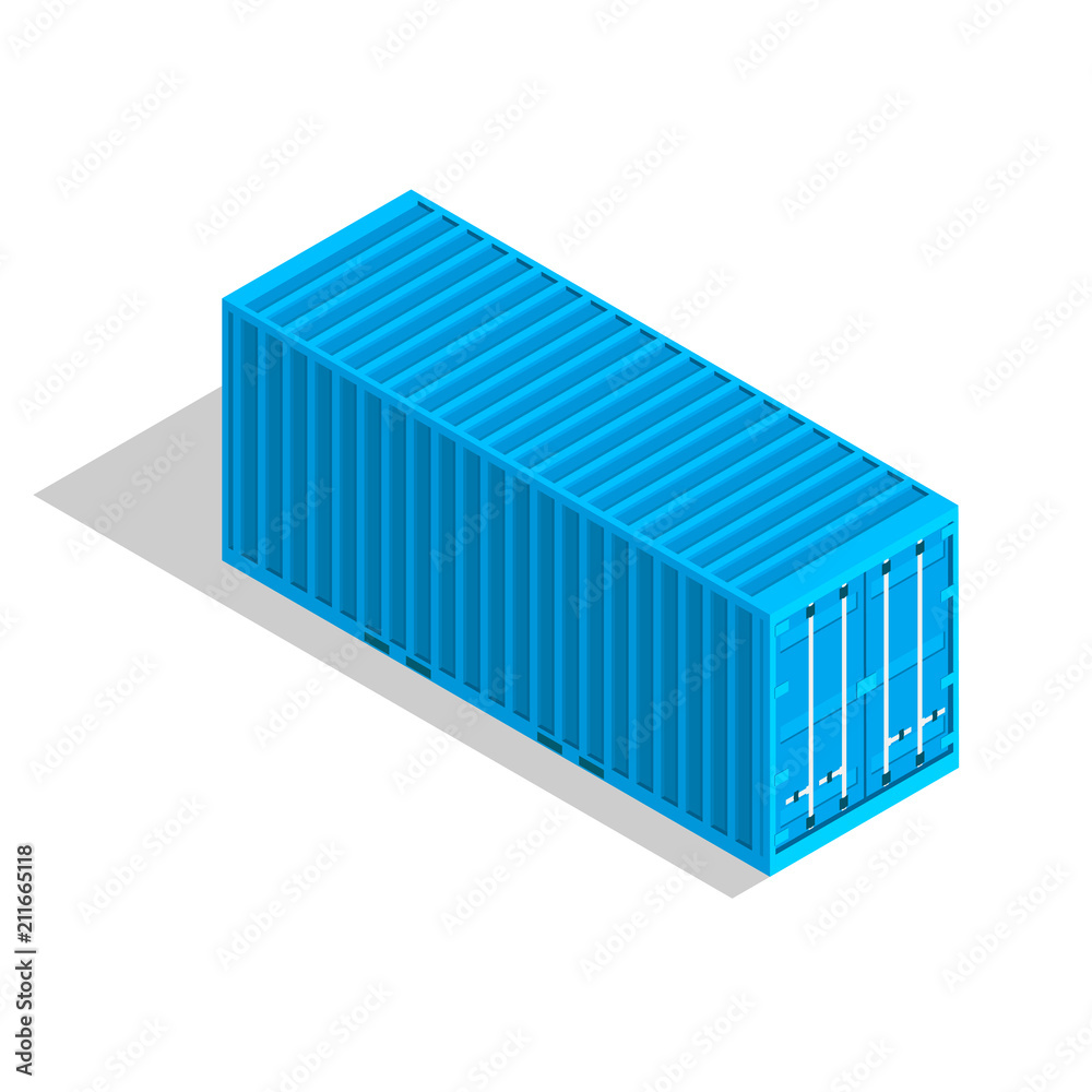 Cargo containers isolated on white background. Isometric illustration. Vector illustration Cargo containers isolated on white background. Isometric illustration. Vector illustration