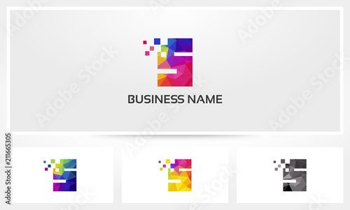 Colorful Letter S Pixel Eroded