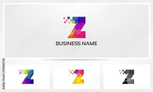 Colorful Letter Z Pixel Eroded