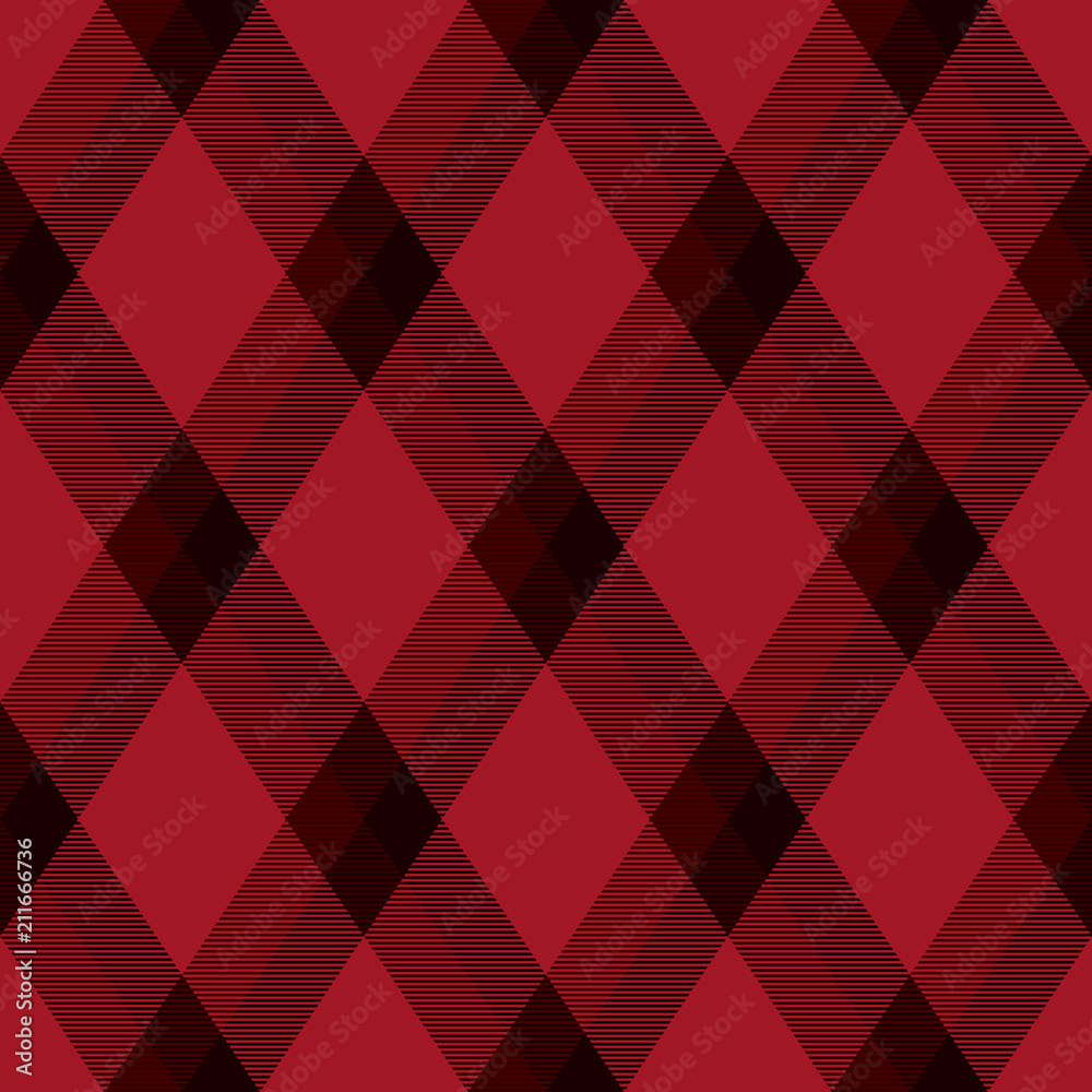 Diagonal black and red tartan vector seamless pattern background 2 Diagonal black and red tartan vector seamless pattern background 2