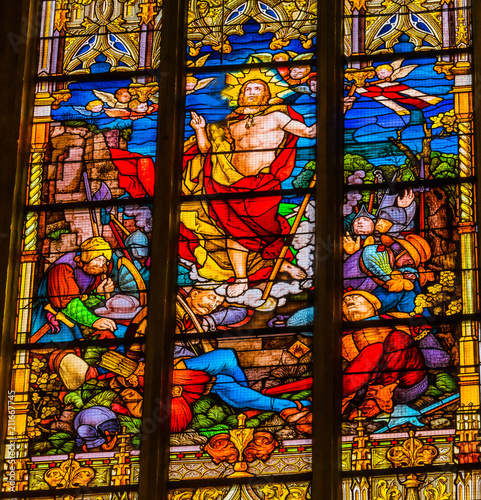 Risen Jesus Stained Glass All Saints Church Schlosskirche Wittenberg Germany