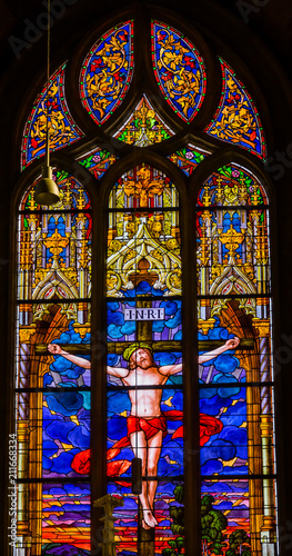 Jesus Crucifixion Stained Glass All Saints Castle Church Schlosskirche Wittenberg Germany