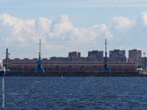 Marine crane, sky, water photo