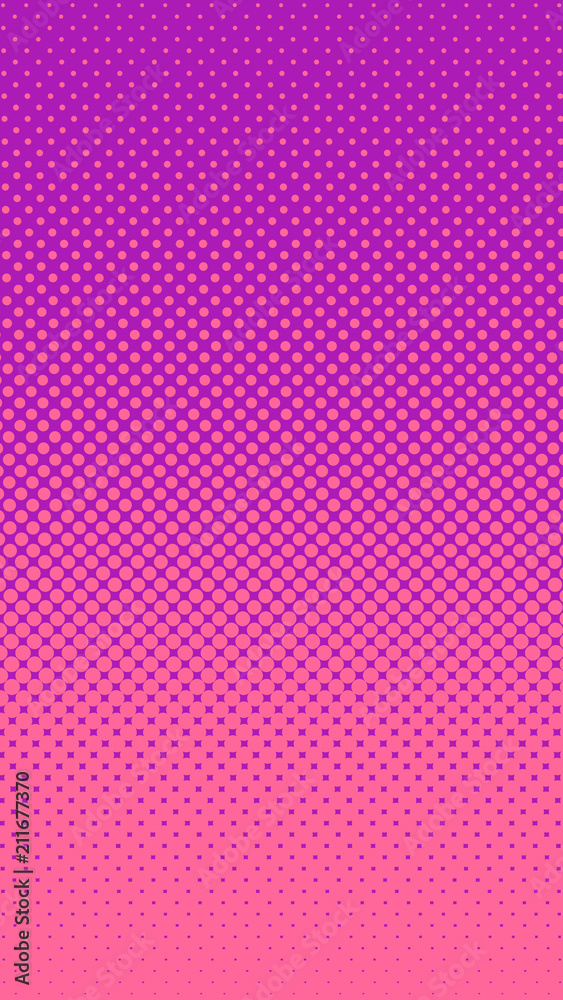Halftone gradient pattern vertical vector illustration. Pink dotted, purple halftone texture. Pop Art halftone, comics Background. Background of Art. Phone application pink violet background. AI10 Halftone gradient pattern vertical vector illustration. Pink dotted, purple halftone texture. Pop Art halftone, comics Background. Background of Art. Phone application pink violet background. AI10