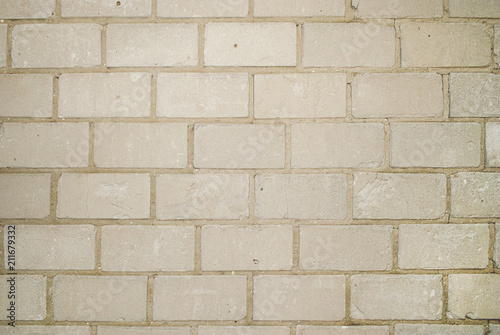 Brick Wall Made Of White Silicate Brick