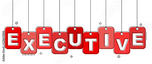 red flat line tag executive