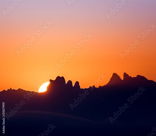 sunrise in Montserrat mountain