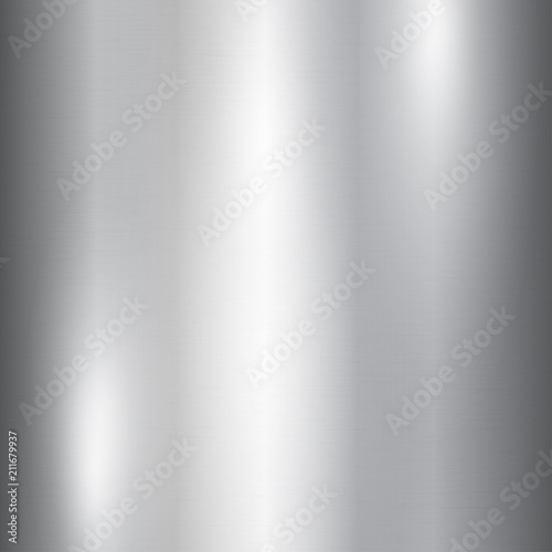 Vector foil silver metallic texture with shiny scratched surface, polished imitation background. Brushed steel glowing surface. Ice, cold theme design illustration for prints, posters, ads, banners. photo