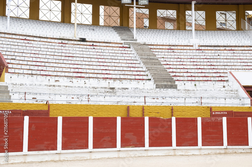 Details of the interior of the bullring of Guadalajara, Spain