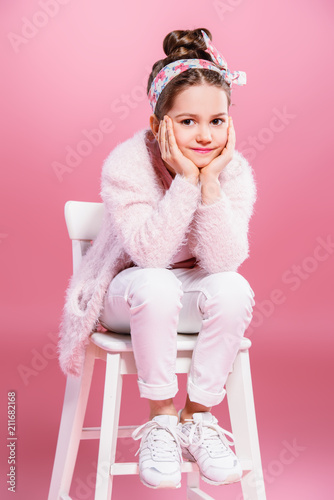pose on a chair