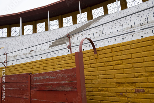 Details of the interior of the bullring of Guadalajara, Spain