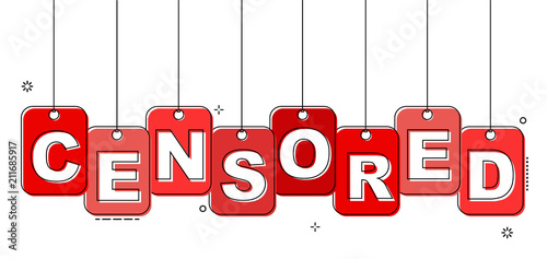 red flat line tag censored