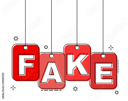 red flat line tag fake