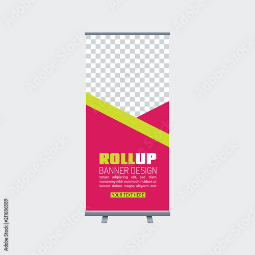 Roll up banner template. Brochure design. Horizontal banner. Vector illustration. Abstract banner design. Creative brochure