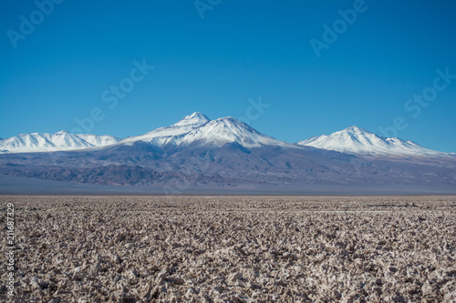 View of Salar de Atacama, snowy mountains. Atacama desert, Chile photo