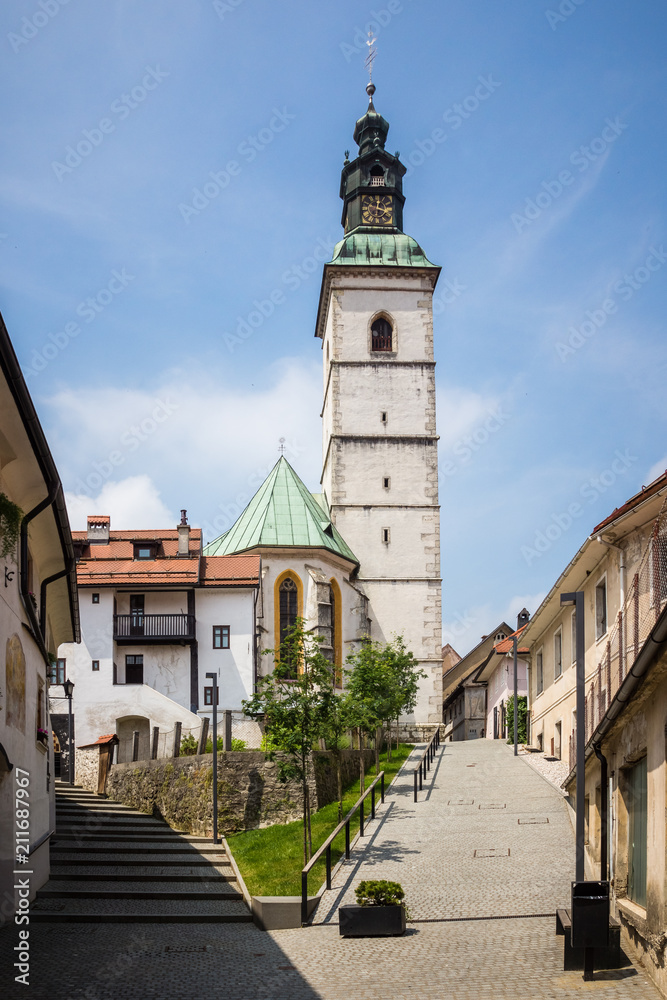 Church in the old town of Skofja Loka, Slovenia